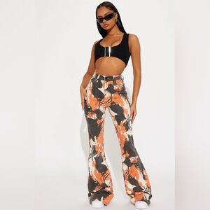 Fashion Nova Tall Always Standing Out Stretch Orange Flare Pant 7
